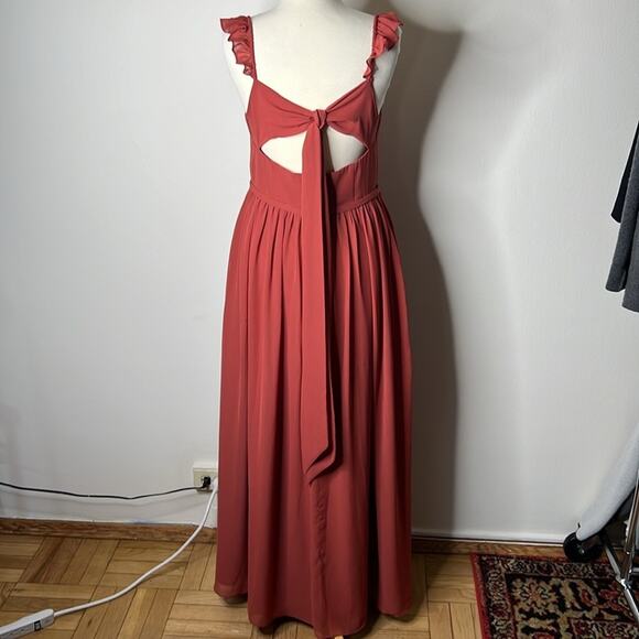 Azazie Metz Terracotta Chiffon Dresss - Picture 8 of 10
